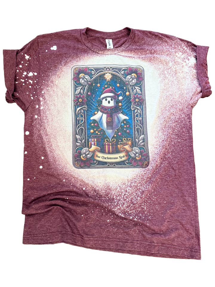 Pick Your Poison Tees LLC (Formerly Wandering Owl Designs) - Wholesale Screen Printed T-Shirt - Unisex - The Christmas Spirit Ghost Tarot Card Tee0