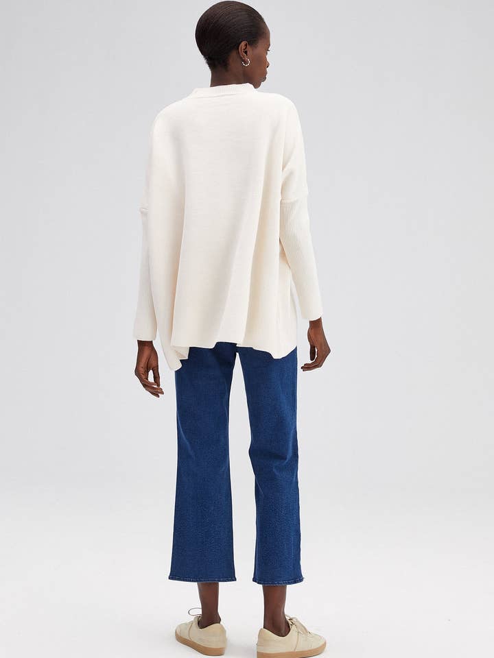 Ecru DROP SHOULDER KNIT TUNIC for wholesale on Faire3