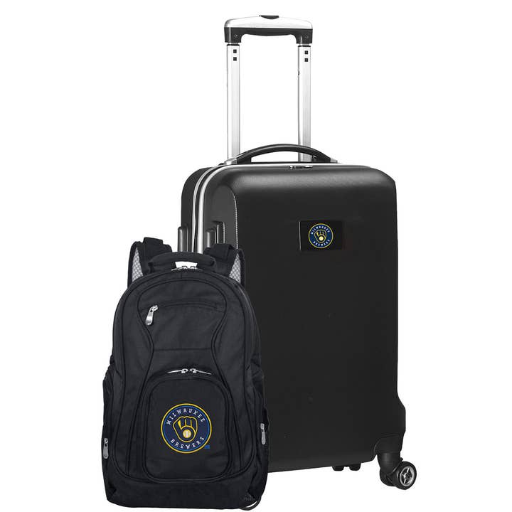 MLB Milwaukee Brewers Deluxe 2 Piece Backpack & Carry-On Set for wholesale by Mojo Licensing