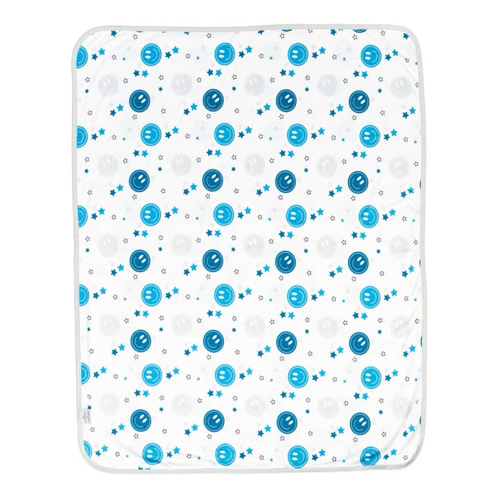 Blue Smiley Blanket for wholesale by Little Starbeams