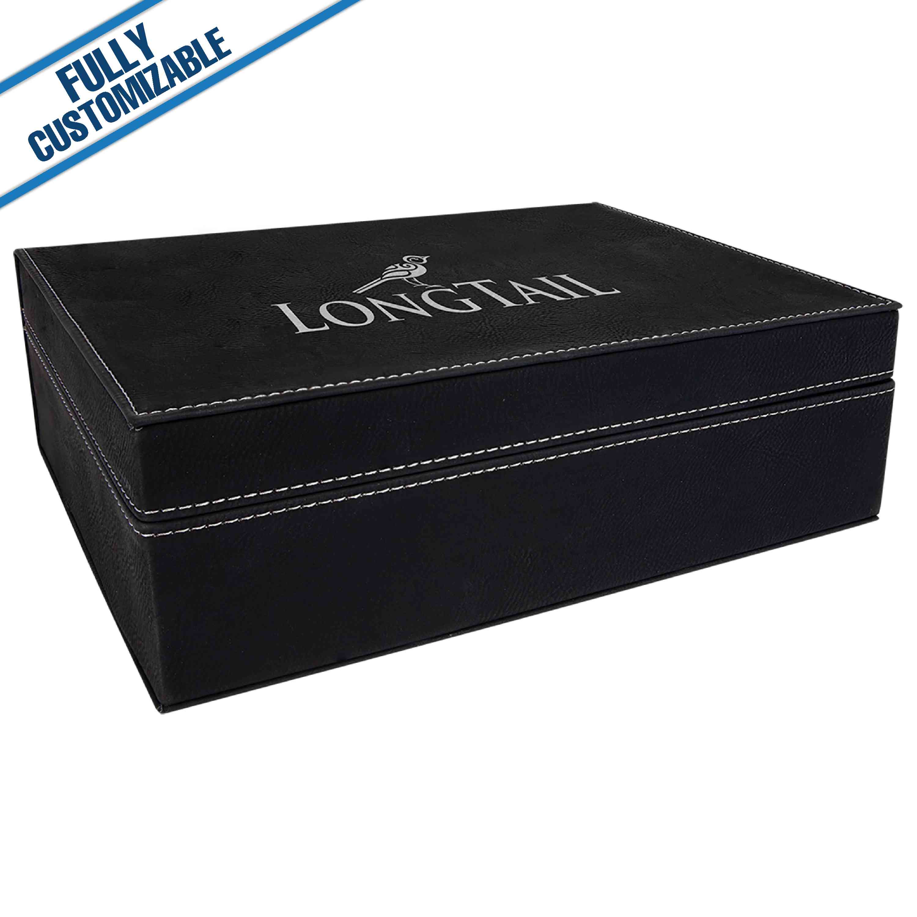 GiftWorksPlus - Wholesale Gift Box - Engraved Leatherette Rectangle Gift Box - Fully Customizable7