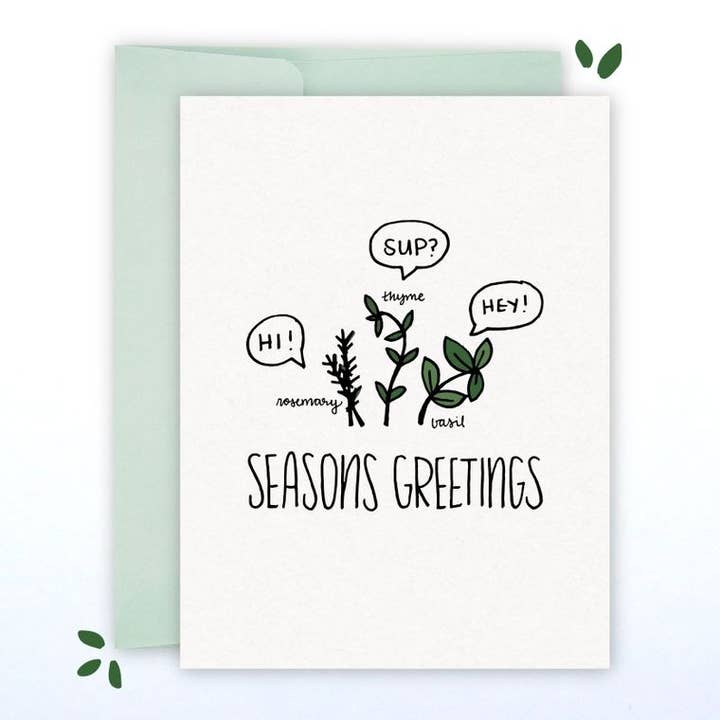 Cartão de felicitações Seasons Greetings A2 com envelope por atacado de RAD Stickers + Doodads