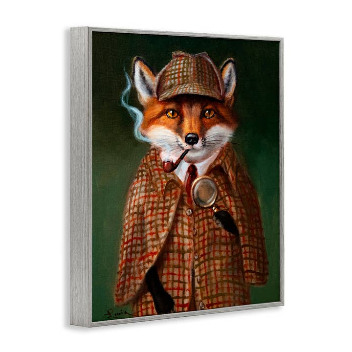 Stupell Industries - Wholesale Wall Sign - Detective Fox with Pipe - Framed Wall Art14