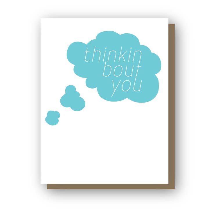 Thinking about you, letterpress wenskaart voor wholesale door Wishbone Letterpress
