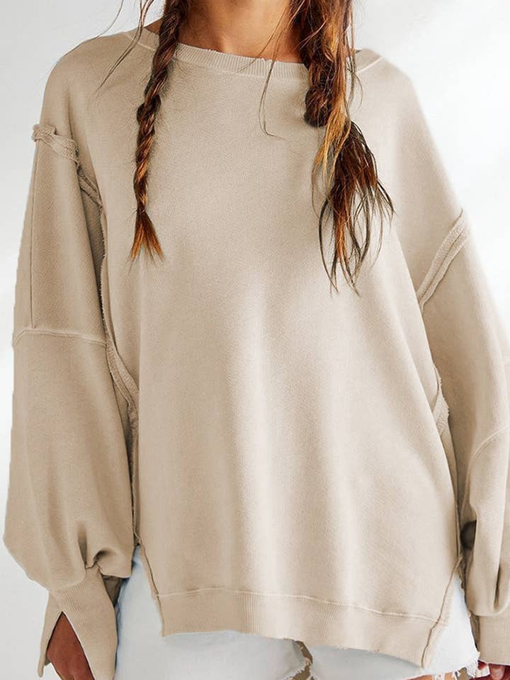 Lily Clothing - Wholesale Hoodie - Women's - CREWNECK LONGSLEEVED SPORTS LOOSE HOODIE_CWOHOL0512