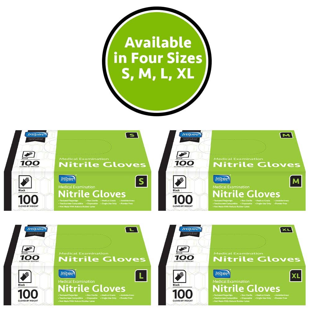 Inspire – wholesale Cleaning gloves – Inspire Black Nitrile Gloves 1000 Count1