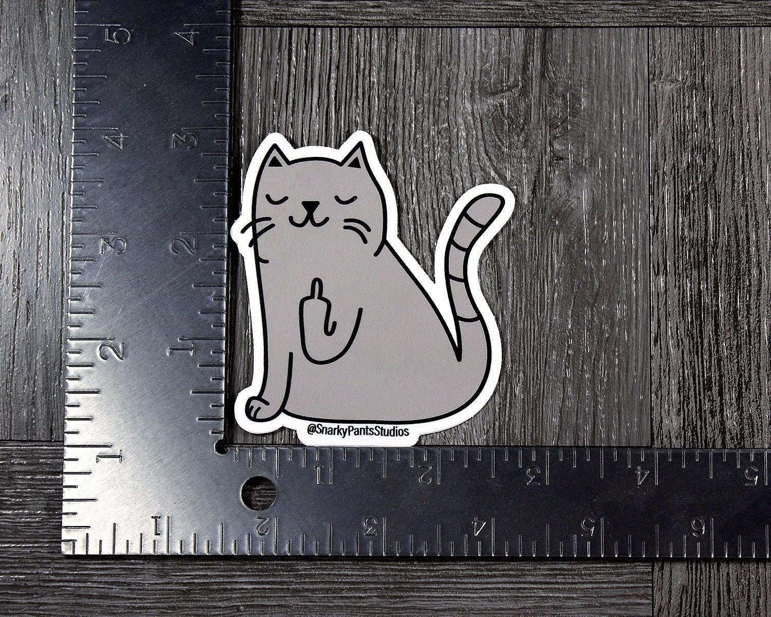 Snarky Pants Studios – wholesale Sticker – Middle Finger Cat Sticker, Gifts for Cat Lovers2
