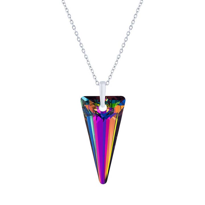 Austrian Crystal Spike Necklace in Vitrail Medium for wholesale by Byzantium Collection Ltd