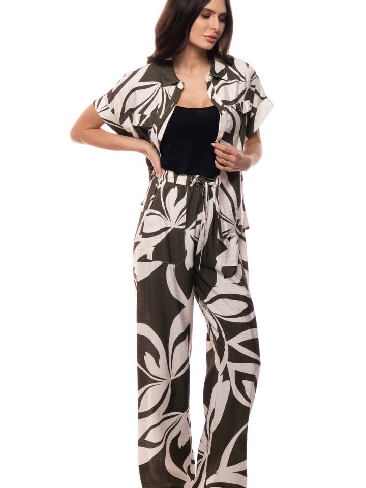 BK2601P Tryckt Byxkjol med Vida Ben för wholesale av Adore