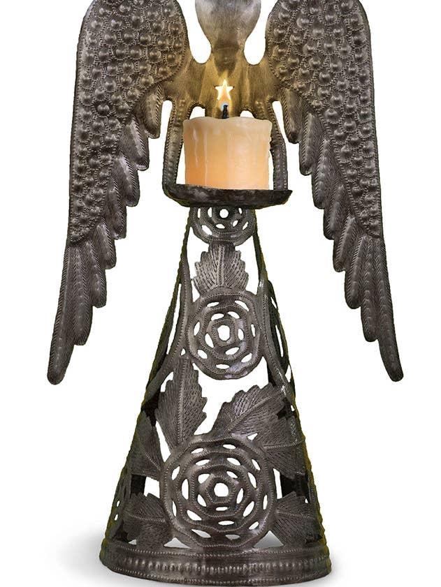 Standing Rose Angel Candle Holder for wholesale by Beyond Borders