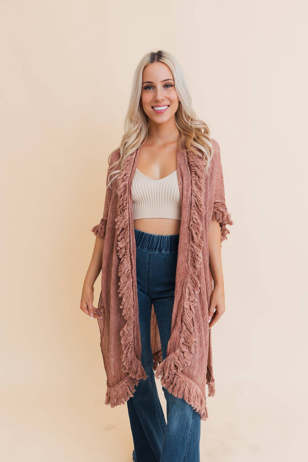 Leto Accessories – wholesale Kimono – Women's – Bestselling Sun-bleached Fringe Ruffle Kimono☀️5