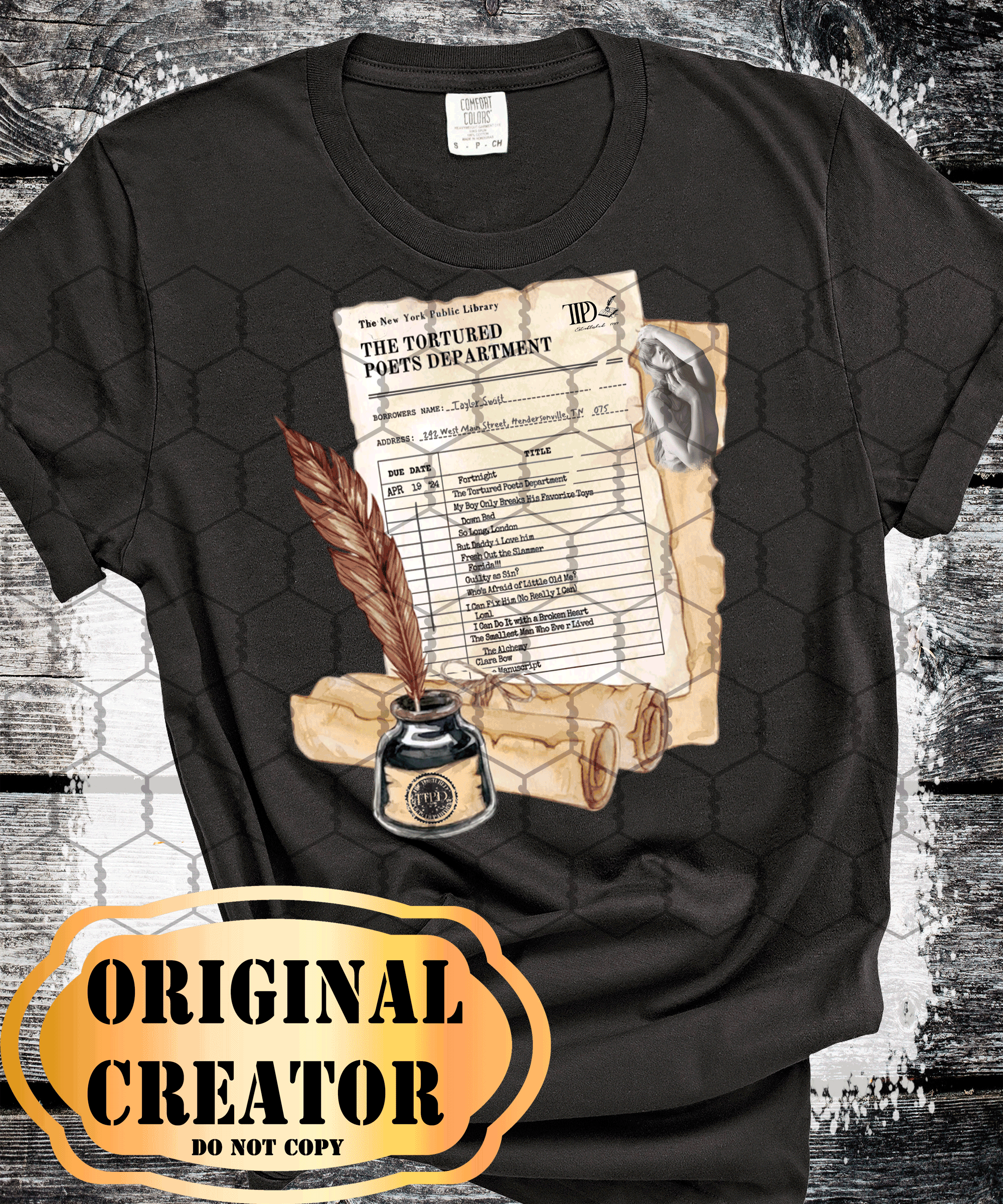 A Blessed Texas Mess Boutique - Wholesale T-Shirt (Graphic) - Women's - Tortured Poets Dept 2024 Taylor Swift Music Inspired Swiftie3