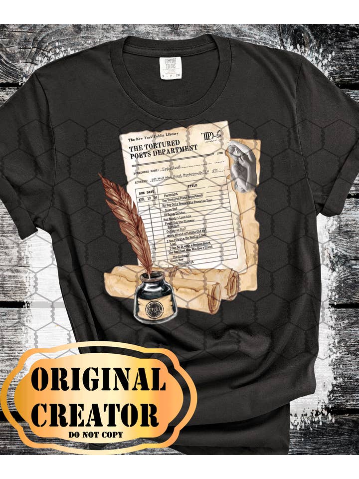 A Blessed Texas Mess Boutique - Wholesale T-Shirt (Graphic) - Women's - Tortured Poets Dept 2024 Taylor Swift Music Inspired Swiftie3