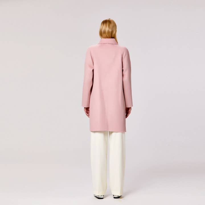 Smart and Joy - Wholesale Coat - Women's - Minimalist wool coat with a round collar