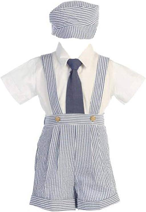 iGirlDress - Wholesale Clothing Set - Baby - Little Boy's Cotton seersucker suspender shorts