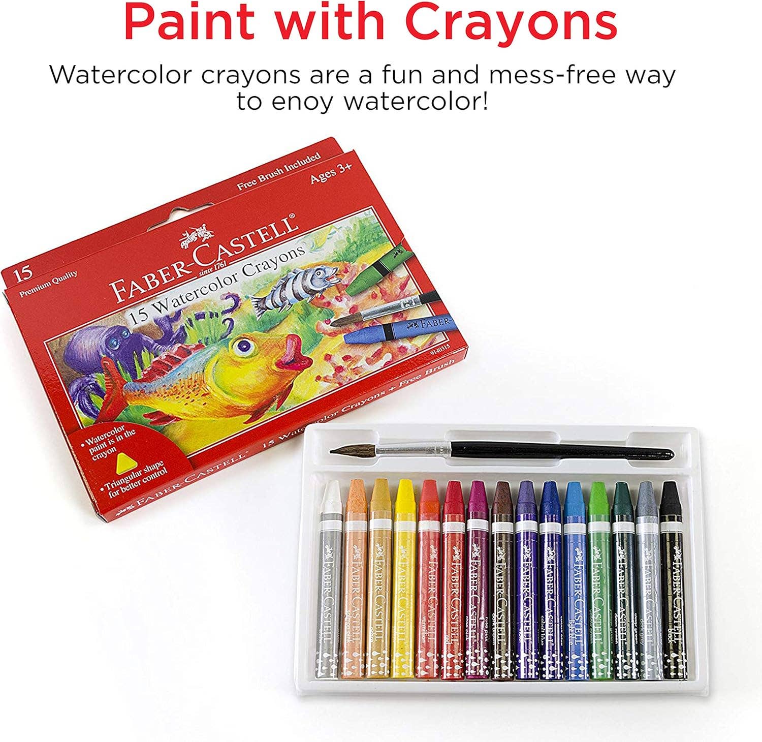 Faber-Castell / Creativity for Kids - Vente Crayon – enfant et bébé - 15 crayons aquarelle pour enfants3