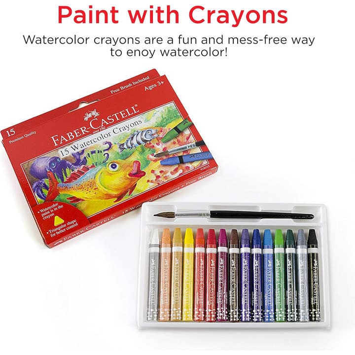 Faber-Castell / Creativity for Kids - Vente Crayon – enfant et bébé - 15 crayons aquarelle pour enfants3