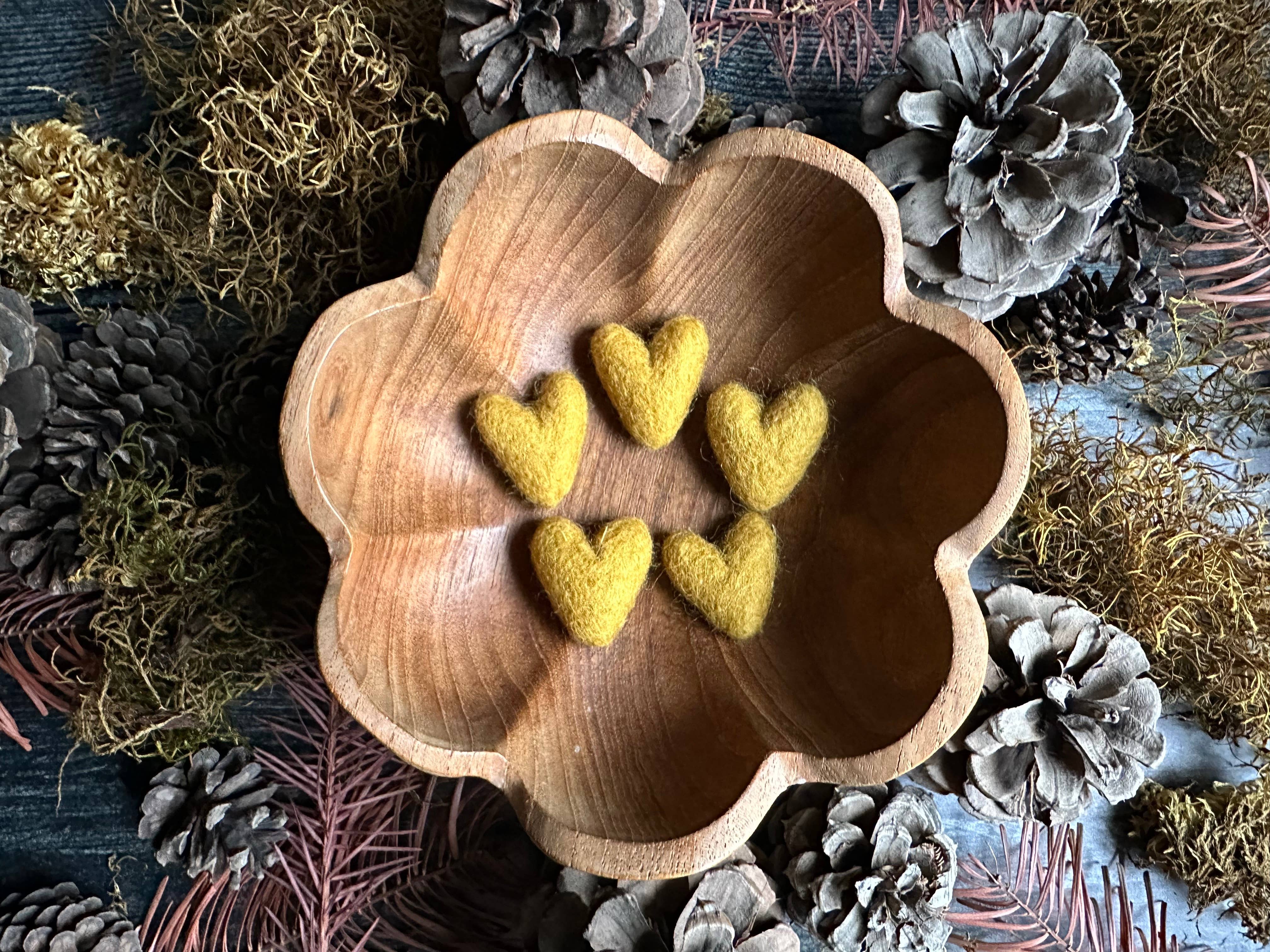 House of Moss - Wholesale Decorative Tabletop Object - Wool Heart | Felted Wool Mini Decor | 23 Colors10