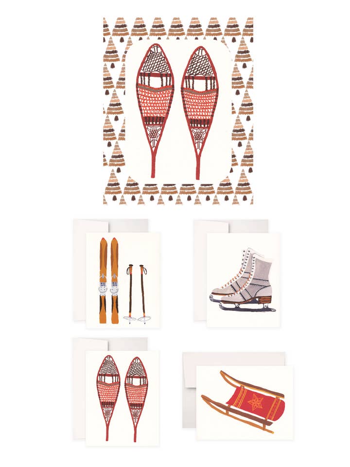Vintage Winter Sports Boxed Card Set for wholesale by Artistry Cards
