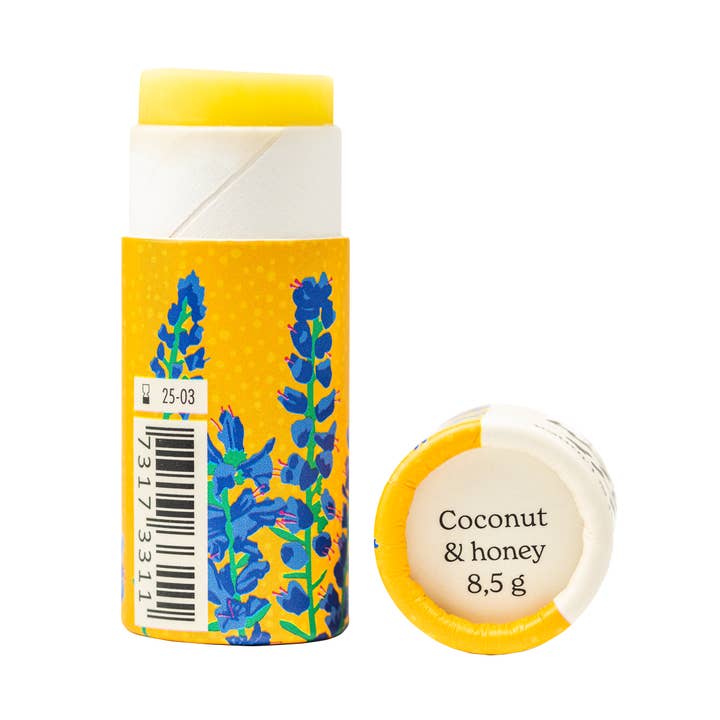 Lippenbalsam - Kokosnuss und Honig - in Papierverpackung für den Großhandel von Gustaf och Linnea