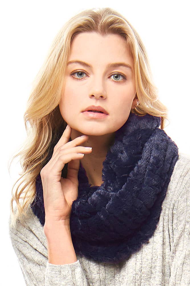 Hana - Wholesale Scarf - Women's - Solid Faux Fur Infinity Scarf14