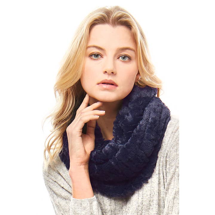 Hana - Wholesale Scarf - Women's - Solid Faux Fur Infinity Scarf14