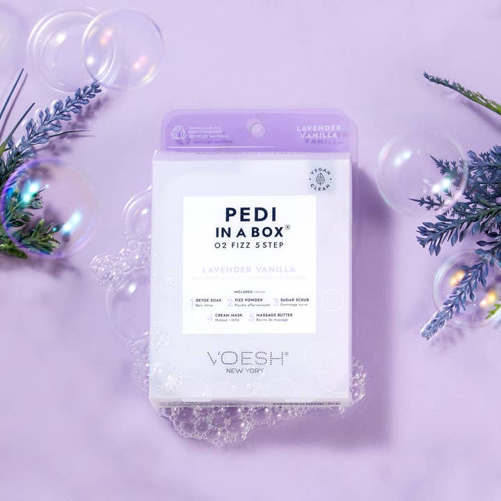 VOESH New York - Wholesale Nailcare Set - Pedi in a Box O2 Fizz 5 Step Lavender Vanilla