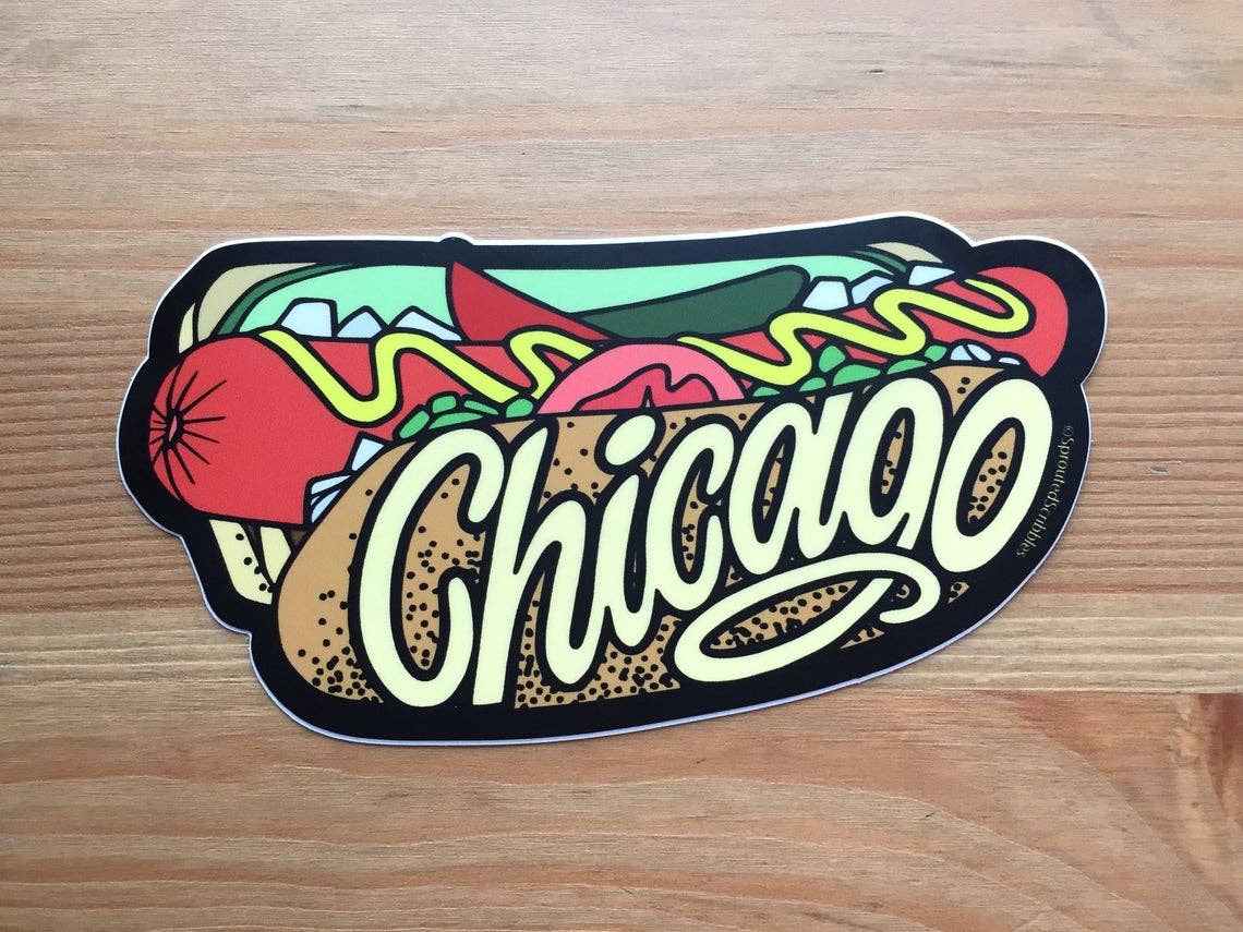 Sprouted Scribbles - Wholesale Sticker - Chicago Sticker - Hot Dog Travel Food8