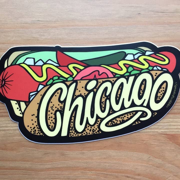 Sprouted Scribbles - Wholesale Sticker - Chicago Sticker - Hot Dog Travel Food8