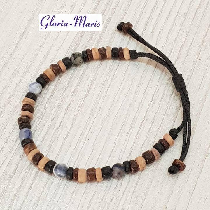 Bracelet Surfer en perles naturelles de Gloria-Maris 6 mm BG-3248 pour la vente par Gloria-Maris