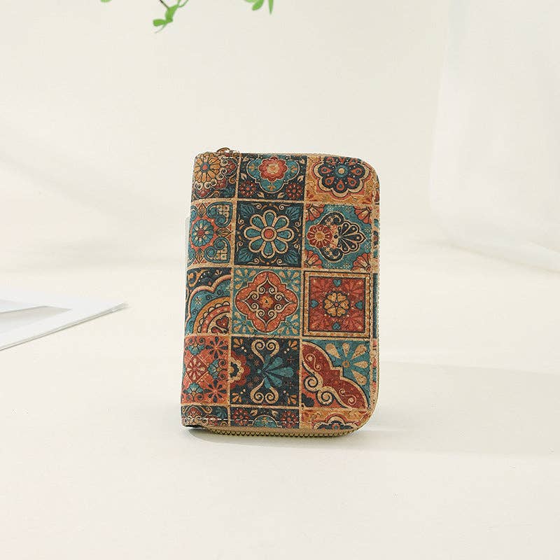 Dipped Shop – Engroshandel Tegnebog - Dame – Dipped Shop vintage kortholder og pung i kork med tryk DP25C6598