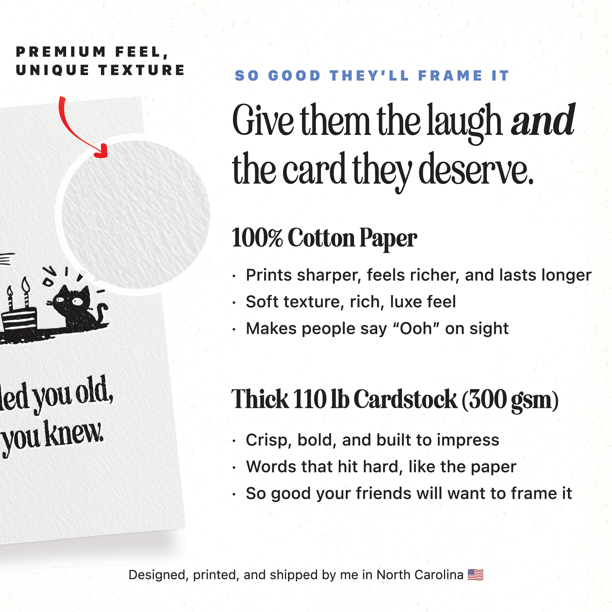 Petty Paper Studio - Vente Cartes d'anniversaire - Je pensais que tu savais, Chat Sarcastique - Carte de Vœux d'Anniversaire A21