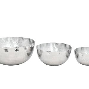 India Handicrafts Inc – wholesale Decorative plate/dish/bowl – Hammered Aluminum Petal Bowls S/31