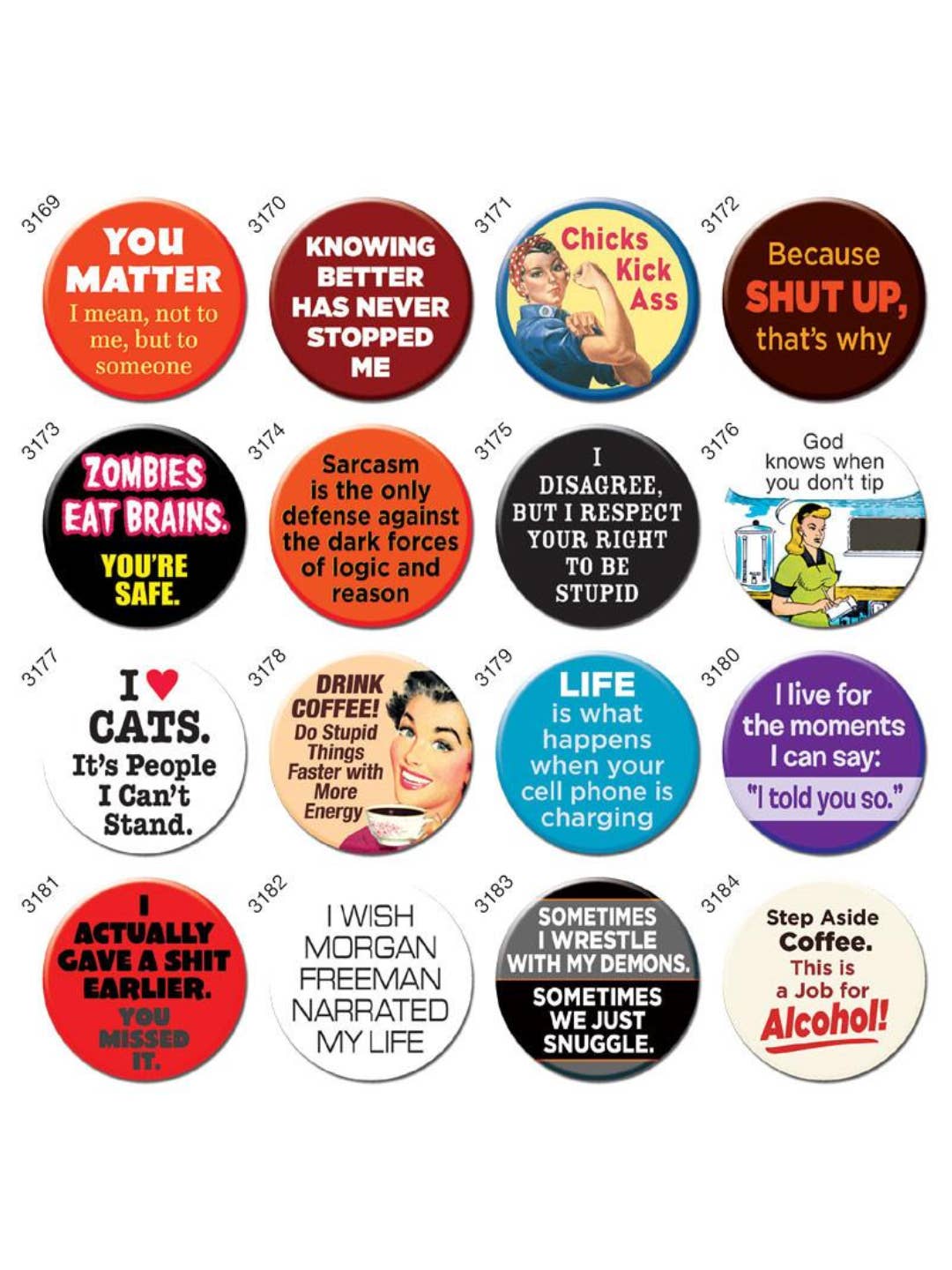 Incognito – wholesale Lapel pin/button – 16 Smash Hits Box of Badges1