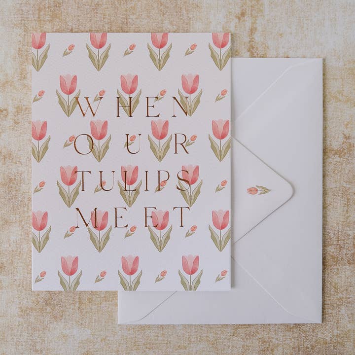 Flower Heads - Wholesale Everyday Greeting Card - When Our Tulips Meet | Love | Anniversary | Greeting Card0