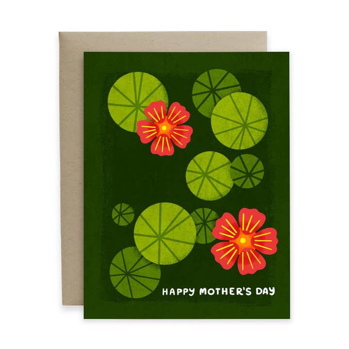 Nasturtium Mothers Day Card for wholesale by Hideaway House Studio