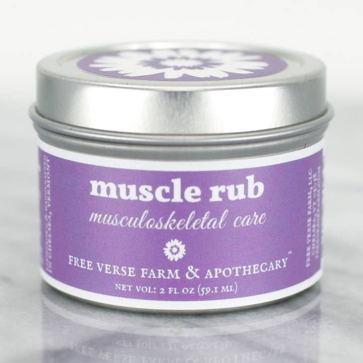 Free Verse Farm & Apothecary - Vente Crème/baume/pommade cicatrisante - Muscle Rub (Baume à base de plantes réchauffant pour le corps)0