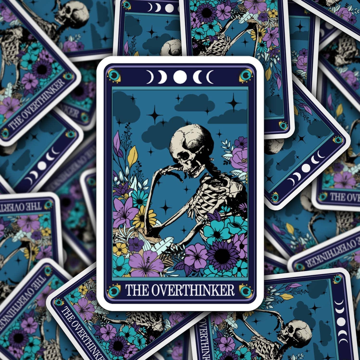 Simply Toni Treasures - Wholesale Sticker - The Overthinker Tarot Card Vinyl Sticker0