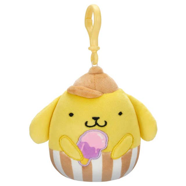 Squishmallow Plush Sanrio Food Truck Pompompurin 3.5" Clip for wholesale by Authentic Street Signs