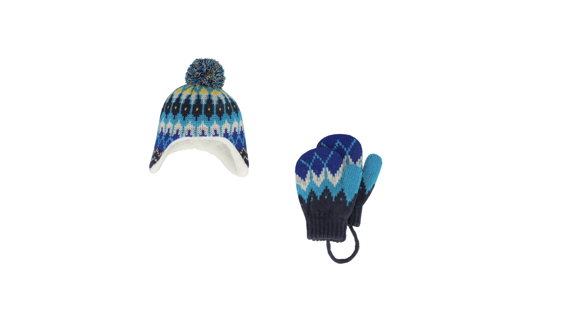 Complément Europe - Wholesale Mittens - Baby - Multicolored Jacquard Baby Mittens with String 7004879081