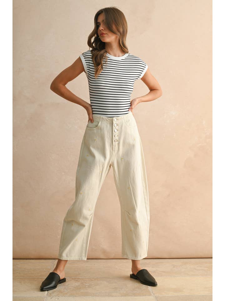 MIOU MUSE - Wholesale Bodysuit - Women's - T5298 STRIPED RIB CAP SHORT SLEEVE BODYSUIT