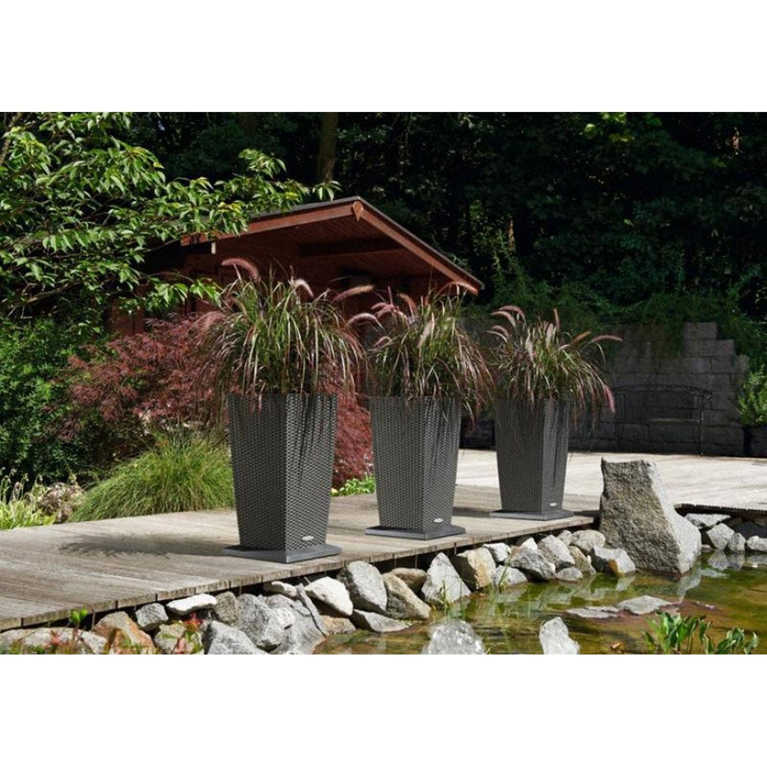 Lechuza Self Watering Planters – Engroshandel Plantekasse – LECHUZA CUBICO Cottage Poly Resin Tall Floor Planter6