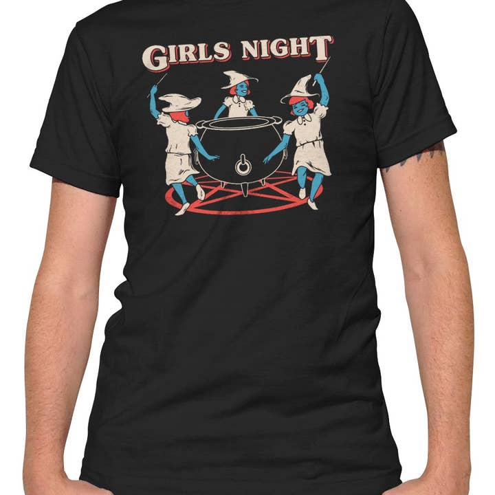 Black Men's Girls Night Witches T-Shirt for wholesale on Faire