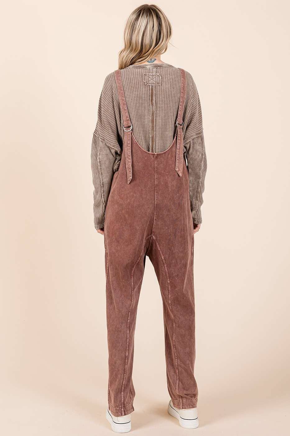 mittoshop - Wholesale Jumpsuit - Women's - MINERAL WASH RELAXED FIT SLEEVELESS HAREM JUMPSUIT24