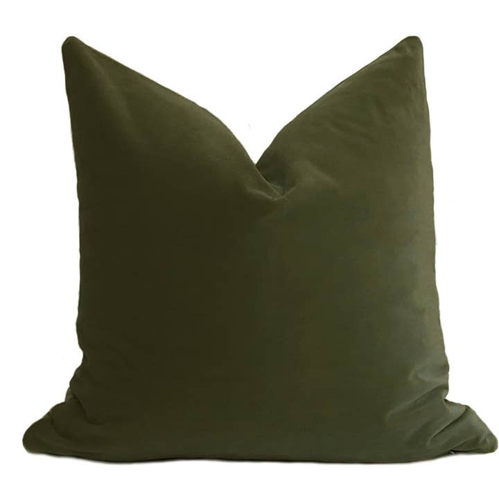 Willa Skye Home - Wholesale Throw Pillow Cover - PLUSH Velvet Pillow Cover - Olive