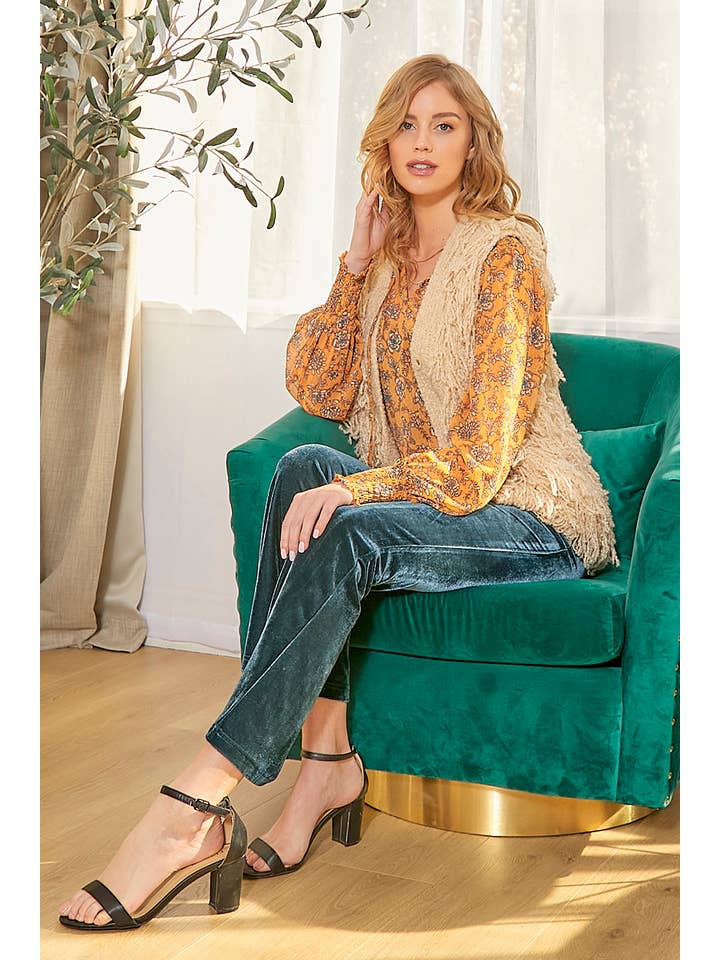 Mystree - Wholesale Blouse - Women's - 60412 Smocked Lurex Chiffon Blouse