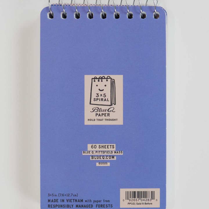 Incognito – wholesale Notebook – PP101 I've Said It Before And I'll 3x5 Spiral Notebook2