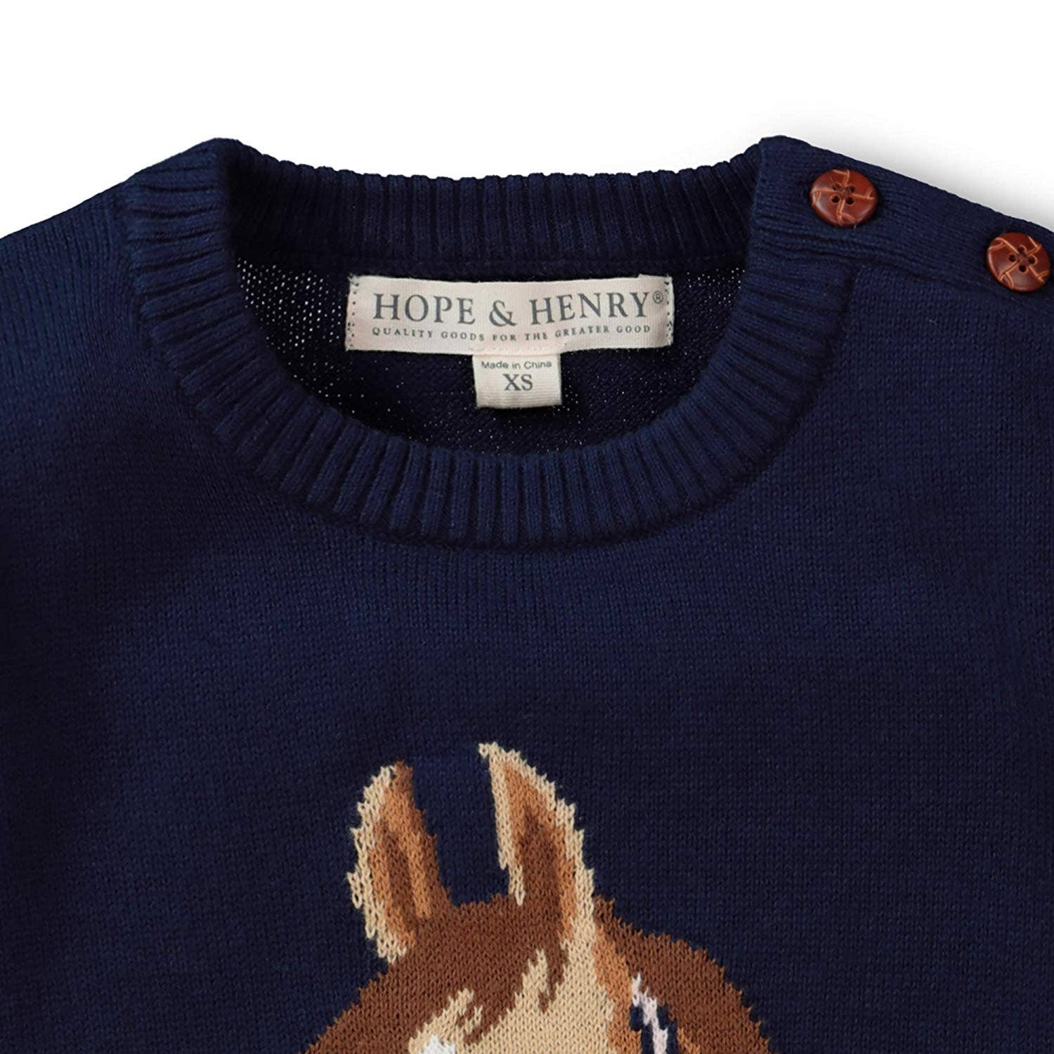 Navy Horse Intarsia Pullover Sweater - Baby for wholesale on Faire2