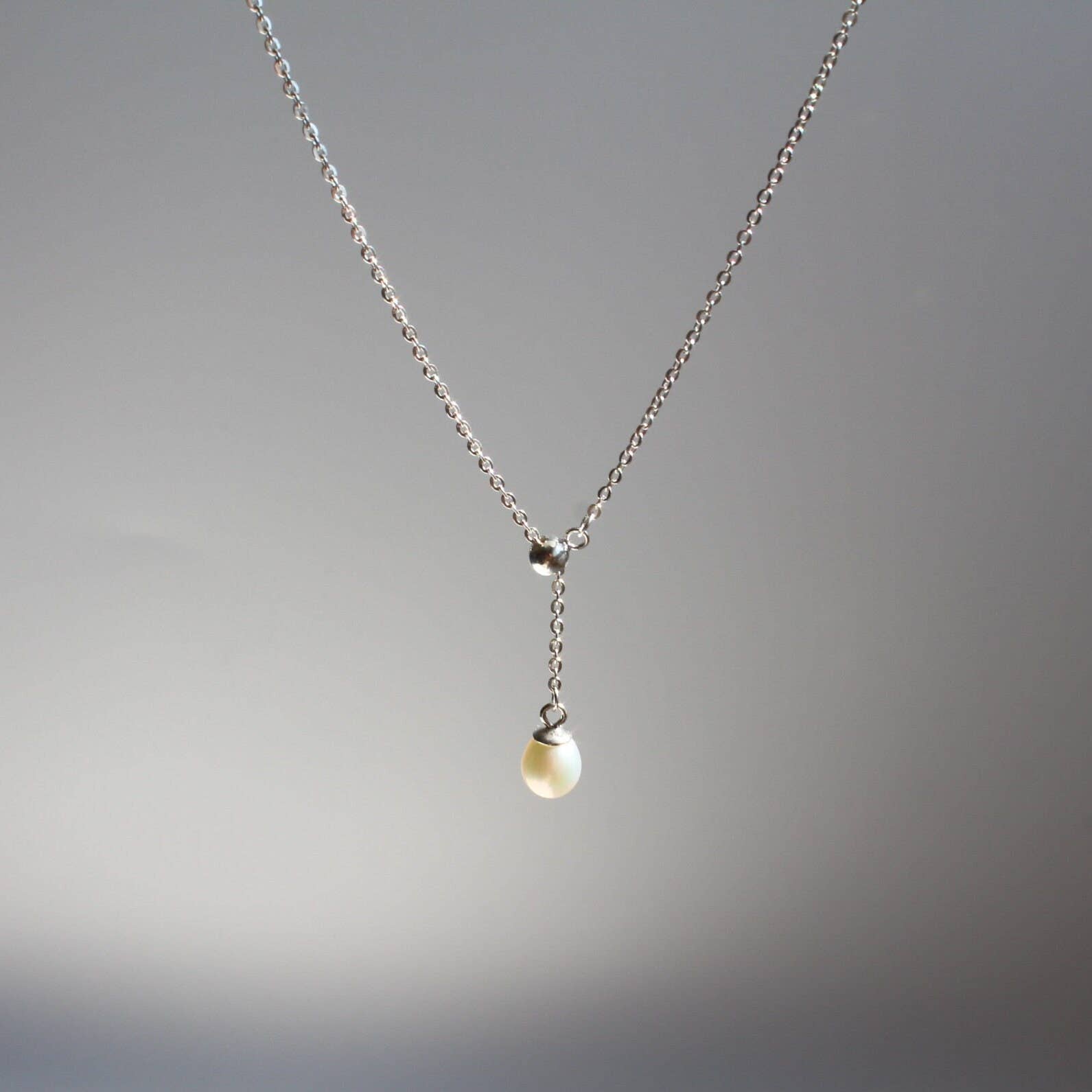 iBijoux - Venta al por mayor Collares con colgantes/abalorios - Collar colgante de perlas de agua dulce en plata de ley (1N05c)0