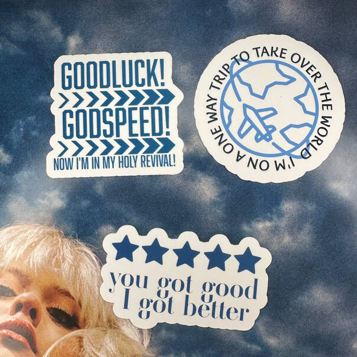 blue good witch lyrics MP2 sticker set for wholesale by SpicyStylesCo